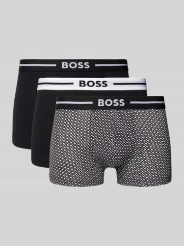 BOSS Trunks mit elastischem Logo-Bund im 3er-Pack in Black, Größe L