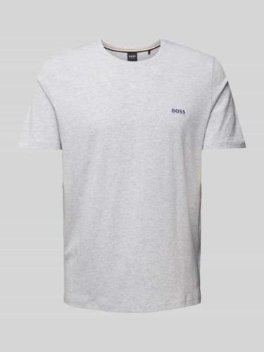 BOSS T-Shirt mit Label-Stitching in Hellgrau, Größe M