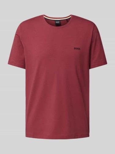 BOSS T-Shirt mit Label-Stitching in Bordeaux, Größe L