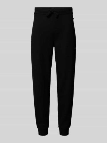 BOSS Sweatpants mit gerippten Abschlüssen in Black, Größe L