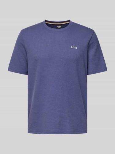 BOSS T-Shirt mit Label-Stitching in Jeansblau, Größe L