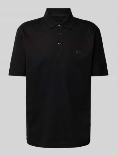 BOSS Slim Fit Poloshirt mit Label-Patch Modell 'Parris' in Black, Größ...