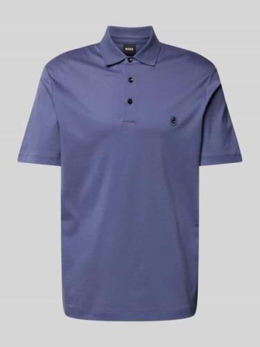 BOSS Slim Fit Poloshirt mit Label-Patch Modell 'Parris' in Bleu, Größe...