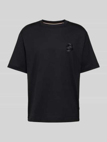 BOSS T-Shirt mit Label-Stitching Modell 'Tames' in Black, Größe L