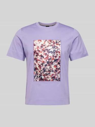 BOSS T-Shirt mit Motiv-Print in Flieder, Größe M