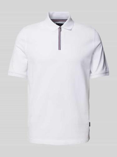 bugatti Poloshirt mit Polokragen in Weiss, Größe XXL