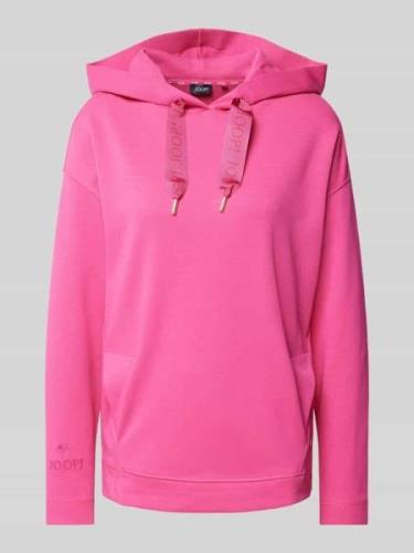 JOOP! Hoodie mit Logo-Stitching in Fuchsia, Größe 40