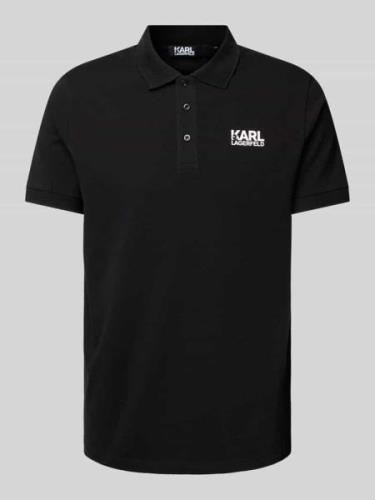 Karl Lagerfeld Poloshirt mit Logo-Print in Black, Größe M