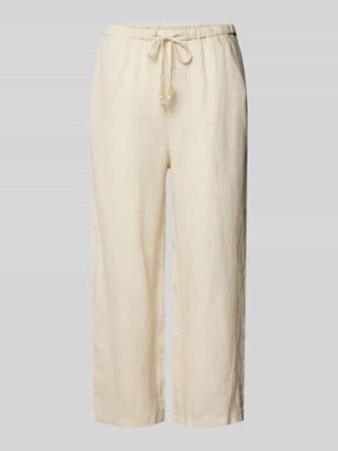 Mango Leinenhose aus reinem Leinen in Beige, Größe M