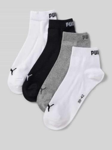 Puma Socken mit Label-Schriftzug im 4er-Pack in Mittelgrau, Größe 39-4...