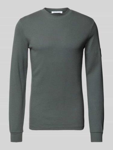 Calvin Klein Jeans Longsleeve mit gerippten Abschlüssen in Mittelgrau,...