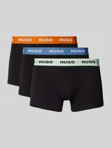 HUGO Trunks mit elastischem Logo-Bund im 3er-Pack in Black, Größe XL