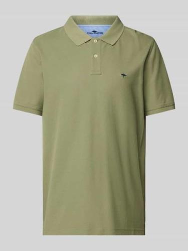 Fynch-Hatton Regular Fit Poloshirt mit Label-Stitching in Khaki, Größe...