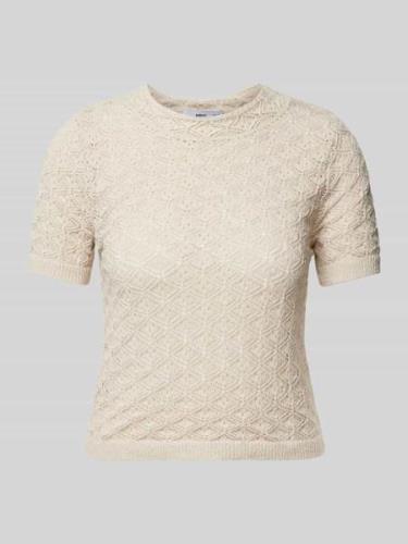 Mango Strickshirt mit Häkelspitze Modell 'SITO' in Beige, Größe M