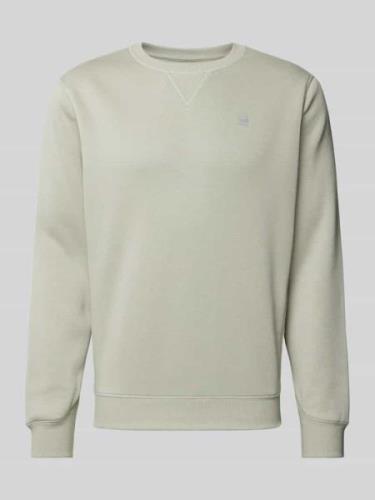 G-Star Raw Sweatshirt mit Label-Stitching in Silber, Größe L