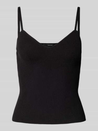 Vero Moda Top mit abgerundetem V-Ausschnitt Modell 'WILLOW' in Black, ...