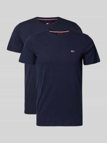 Tommy Jeans T-Shirt mit Label-Stitching in Anthrazit, Größe XL