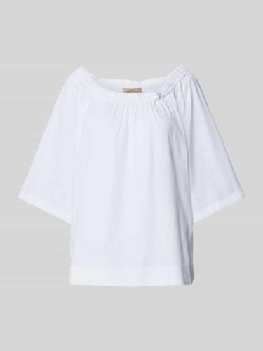 Smith and Soul Carmenbluse mit 3/4-Arm in Weiss, Größe XXL