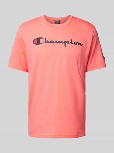 CHAMPION T-Shirt mit Label-Print in Rose, Größe XS