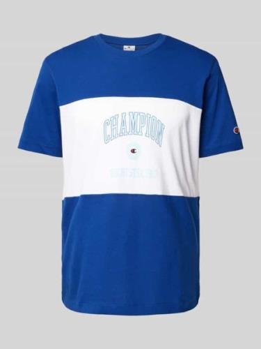 CHAMPION T-Shirt mit Colour-Blocking-Design in Blau, Größe S