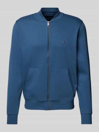 Tommy Hilfiger Sweatjacke mit Label-Stitching in Jeansblau, Größe L