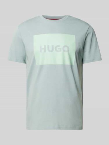 HUGO T-Shirt mit Label-Print Modell 'DULIVE' in Mint, Größe L