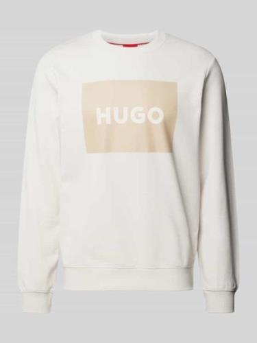 HUGO Sweatshirt mit Label-Print Modell 'DURAGOL' in Offwhite, Größe S