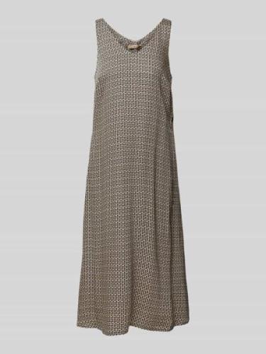 Smith and Soul Kleid aus Viskose mit V-Ausschnitt in Beige, Größe L