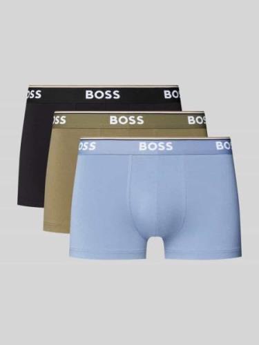 BOSS Trunks mit elastischem Label-Bund im 3er-Pack in Oliv, Größe XL