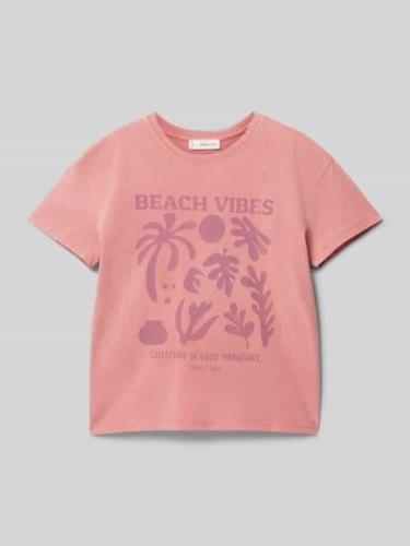 Mango T-Shirt mit Motiv-Print Modell 'beach' in Hellrot, Größe 140