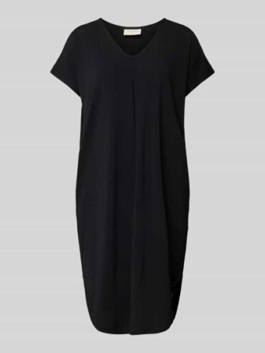 FREE/QUENT Knielanges Kleid mit V-Ausschnitt Modell 'Floi' in Black, G...