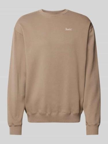 Forét Sweatshirt mit Rundhalsausschnitt in Taupe, Größe S