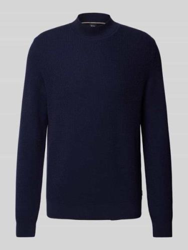 BOSS Strickpullover mit Strukturmuster Modell 'Derano' in Marine, Größ...