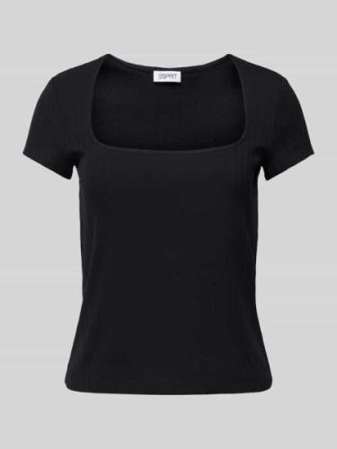 Esprit T-Shirt mit U-Boot-Ausschnitt in Black, Größe XL