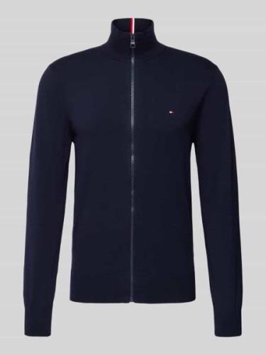 Tommy Hilfiger Strickjacke mit Label-Stitching in Marine, Größe XXXL