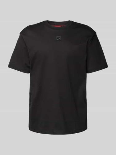 HUGO T-Shirt mit Label-Patch Modell 'Dalile' in Black, Größe M