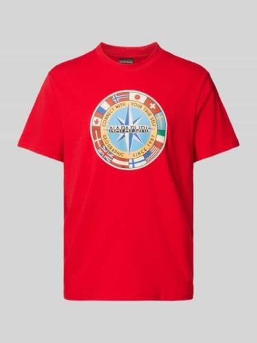 Napapijri T-Shirt mit Rundhalsausschnitt Modell 'BIG FLAG' in Rot, Grö...