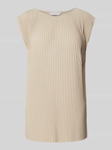 MaxMara Leisure Blusentop mit Plisseefalten Modell 'CAMBUSA' in Sand, ...