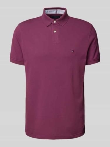 Tommy Hilfiger Regular Fit Poloshirt mit Logo-Stitching in Bordeaux, G...