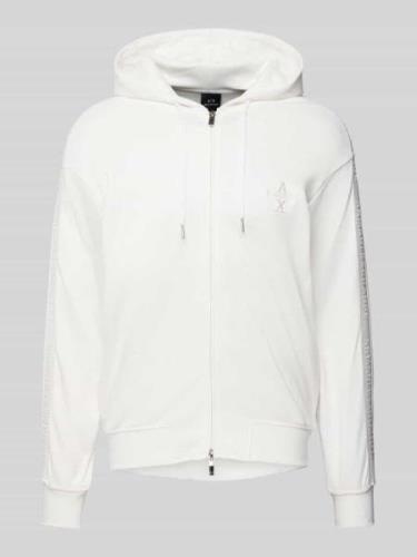 ARMANI EXCHANGE Sweatjacke mit Zweiwege-Reißverschluss in Weiss, Größe...