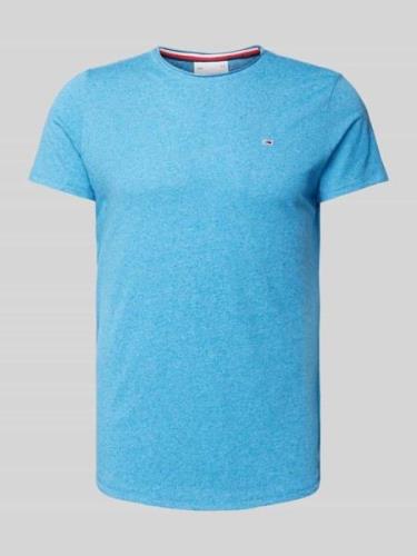 Tommy Jeans Slim Fit T-Shirt mit Logo-Stitching in Blau, Größe S