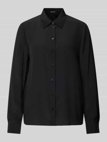 Marc Cain Seidenbluse mit Umlegekragen in Black, Größe 42