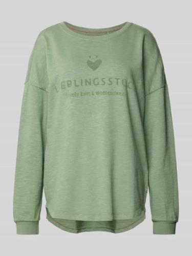 Lieblingsstück Sweatshirt mit Label-Print Modell 'Caron' in Khaki, Grö...