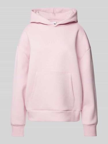 Review Hoodie mit Label-Stitching in Rosa, Größe XS