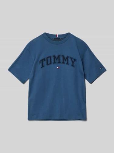 Tommy Hilfiger Teens T-Shirt mit Rundhalsausschnitt in Rauchblau, Größ...