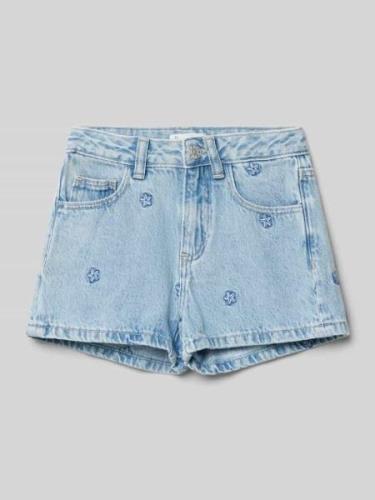 Mango Regular Fit Jeansshorts mit Motiv-Stitching Modell 'estrella' in...