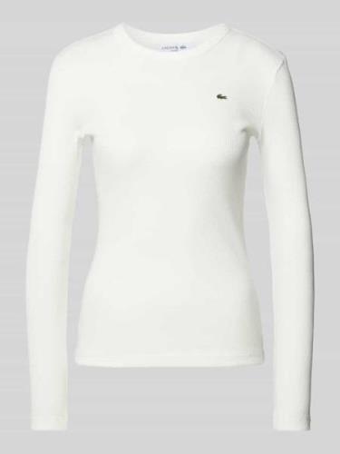 Lacoste Sport Longsleeve mit Label-Badge in Offwhite, Größe 40