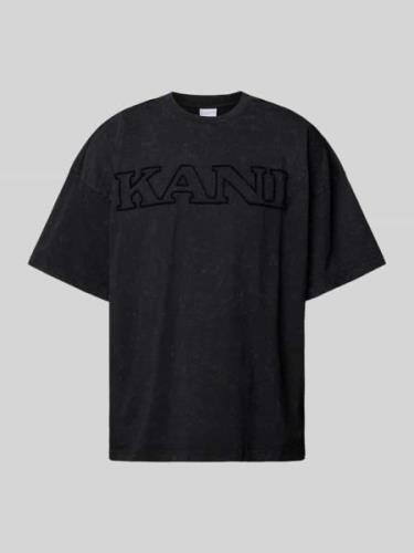 KARL KANI T-Shirt mit Label-Print Modell 'Retro' in Black, Größe M