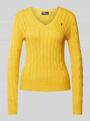 Polo Ralph Lauren Strickpullover mit Zopfmuster Modell 'KIMBERLY' in B...