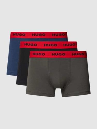 HUGO Trunks mit elastischem Label-Bund im 3er-Pack in Mittelgrau, Größ...